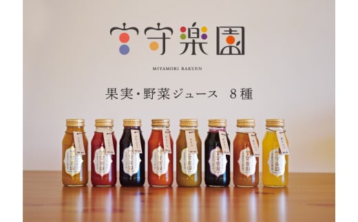 宮守楽園 ジュース 8種 合計 8本 セット 宮守川上流生産組合 野菜 フルーツ 果物 遠野市 宮守町 加工 100%