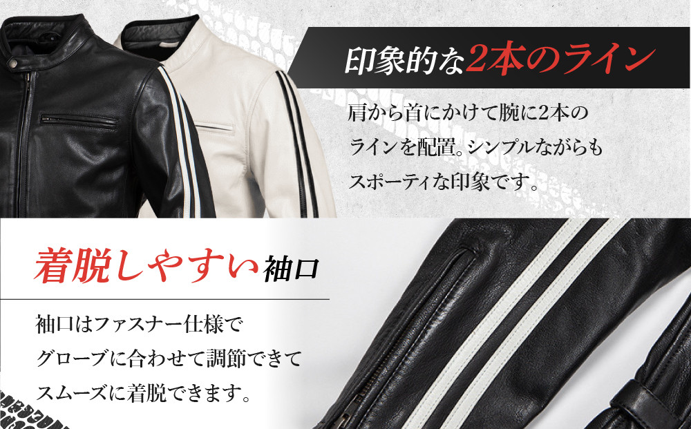 レザージャケット ホワイト L｜京都 デグナー バイクギア 人気ブランド 革ジャン [23WJ-3] バイク用 レザージャケット カジュアル やぎ革 プロテクター付 軽量 疲れにくい ジャケット レザ