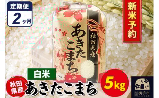 《令和7年産 新米受付》《定期便2ヶ月》あきたこまち 5kg×1袋【白米】秋田県産 こまちライン