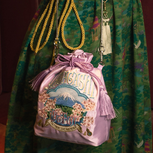 小楽園オリジナル巾着セット　【山菓子 青富士（春）/　YAMAGASHI 巾着バッグ】【196019】