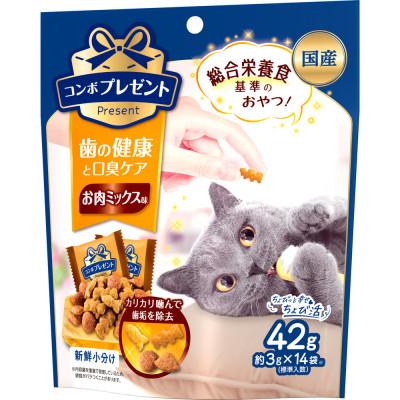 ふるさと納税 袋井市 コンボ プレゼント キャット おやつ 歯の健康と口臭ケア お肉ミックス味 42g×30袋