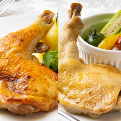 ふるさと納税 室戸市 食べ比べ!骨付き土佐はちきん地鶏のガーリック焼き&amp;コンフィ(各2本、約1k)