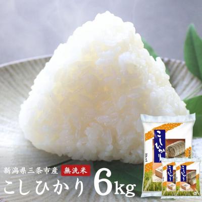 ふるさと納税 三条市 無洗米 コシヒカリ 6kg(2kg×3) 新潟県三条市産 [外山敏雄商店]【010S361】