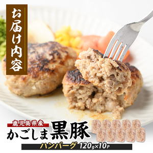 特製 黒豚 ハンバーグ 120g×10個 生 ハンバーグ (岡村商店/A-258) ハンバーグ 手ごね 黒豚 豚肉 豚 肉 ハンバーグ 豚 冷凍ハンバーグ ハンバーグステーキ 冷凍 小分け おかず お