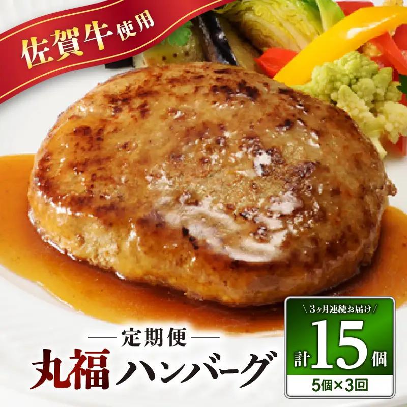 佐賀牛 丸福ハンバーグ5個 定期便（3回）／ ハンバーグ【Z086】