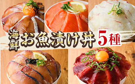 海鮮 お魚漬け丼 食べ比べセット(5種) ぶり 真鯛 カンパチ マグロ サーモン 定期便 食べ比べ セット 簡単 便利 小分け 個包装 まだい 鰤 鮪 お取り寄せ 海鮮丼 時短 【UZ-11】【請関水産】
