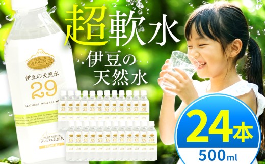 【通常便1回】プレミアム伊豆の天然水29（500ml×24本）|  水 ミネラルウォーター 天然水 飲料水 超軟水 国産水 ラベル有 備蓄水 防災 防災用品 災害対策 非常用 保存用 ストック 常備水 キャンプ アウトドア レジャー 家庭用 オフィス 飲み水 料理 赤ちゃん ペット 水分補給 静岡県 伊豆の国市