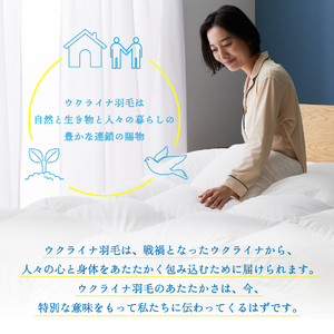 布団【 2枚合わせふとん】 手洗いできる ウクライナホワイトダウン 93% ホワイト（ セミダブル )  ふとんカバー付 布団