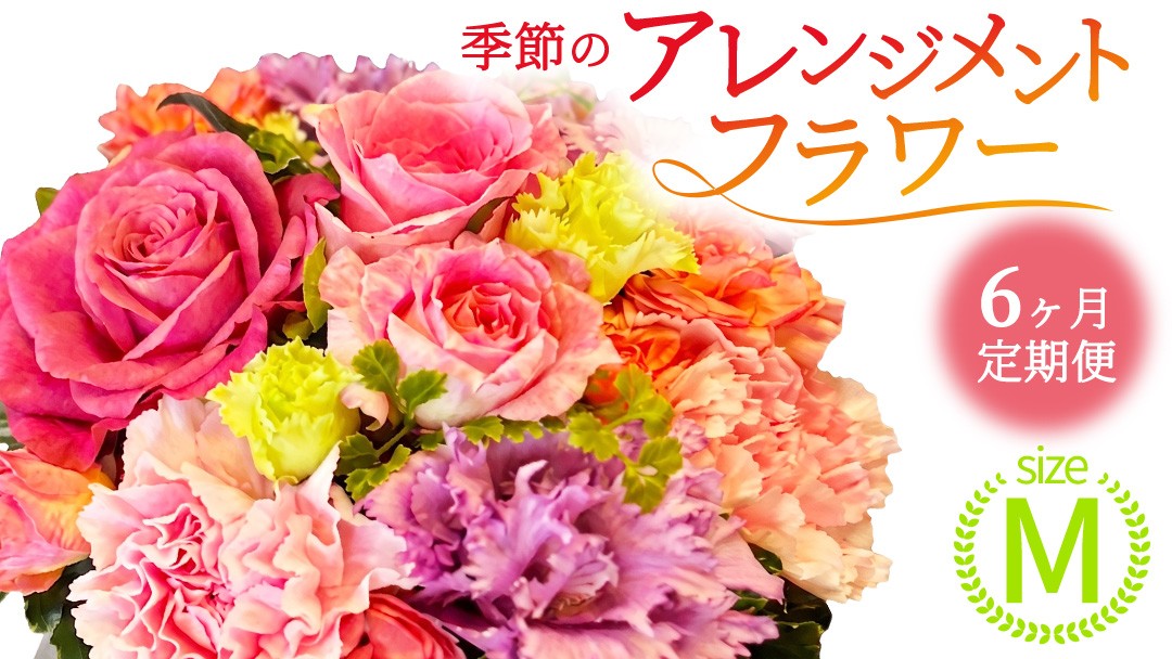 
                  【 6ヶ月 定期便 】季節 の フラワーアレンジメント ＜ M ＞ 花 お花 季節の花 生花 記念日 誕生日 自宅用 インテリア 部屋飾り 装飾 贈答 ギフトプレゼント おしゃれ 茨城県 城里町 (BY008)
                