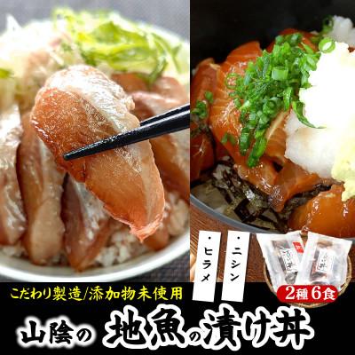 ふるさと納税 新温泉町 魚屋自家製　山陰の海鮮漬け丼(ヒラメ、ニシン)2種×各3パック入　酒の肴に海鮮丼にめし友に