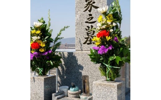 ［全12回］ お墓掃除定期便＋仏花１対