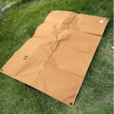 【ふるさと納税】ALBERTON　米軍防水帆布のグランドシート　キャメル【1682757】