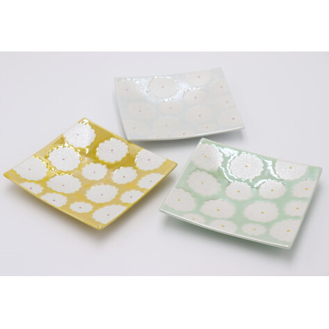 有田焼 利久窯 花真珠角プレート 5色セット 陶窯みかわや A50-165_イメージ3