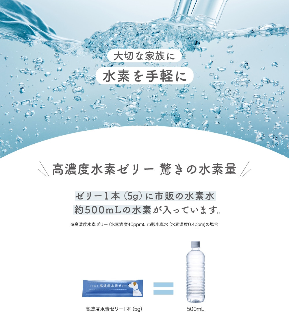 高濃度 水素 ゼリー 犬用 31本 入り ご飯 ごはん おやつ トッピング 持ち運び 携帯 散歩 ペット 犬