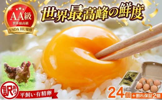 【訳あり】鮮度AA級の世界最高ランク 金太郎卵 平飼い たまご 24個（6個×4パック）|卵 玉子 鶏卵 地鶏 ブランド鶏 産地直送 新鮮 濃厚 卵かけご飯 わけあり ワケあり 冷蔵 送料無料 福岡県