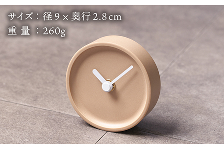 【美濃焼】タイルの手作り時計 Colon:natural だいだい 置き時計 【杉浦製陶】[TAO032]