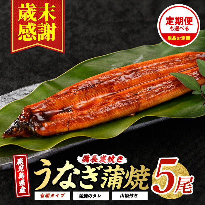 【ふるさと納税】【歳末感謝】＜お届け回数が選べる＞うなぎ生産量日本一！鹿児島産鰻蒲焼贅沢セット！(有頭背開き5尾・タレ、山椒付／定期便・有頭背開き5尾・タレ、山椒付×3回) うなぎ ウナギ 鹿児島【奈良】