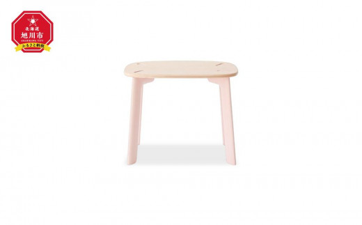 
旭川家具 いさみや pon(ポン) Bambi Table(バンビテーブル)ピンク色
