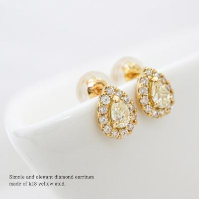 ふるさと納税 甲府市 甲府市発 K18YG ダイヤモンド ピアス 0.4ct ペアシェイプ [PS-0641-2YG] |  | 01