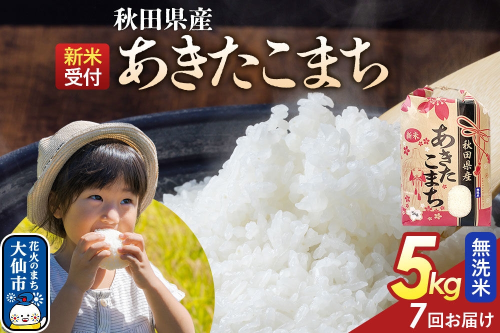
                  《令和8年産新米予約》 《定期便7ヶ月》【無洗米】あきたこまち 5kg 秋田県産  こまちライン 秋田県 大仙市産 [秋田 お米 米どころ あきたこまち こまちライン]
                