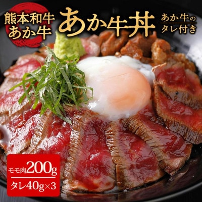 あか牛丼(2人前)セット (あか牛モモ200g、あか牛のたれ40g×3)(阿蘇市)【配送不可地域：離島】【1556827】