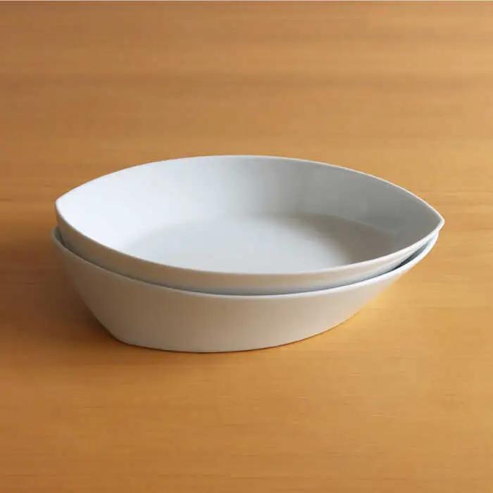 【白山陶器】【グッドデザイン賞受賞】リーヴズ パスタ プレート 食器 カレー皿 白磁 2枚セット【波佐見焼】[TA122] 波佐見焼