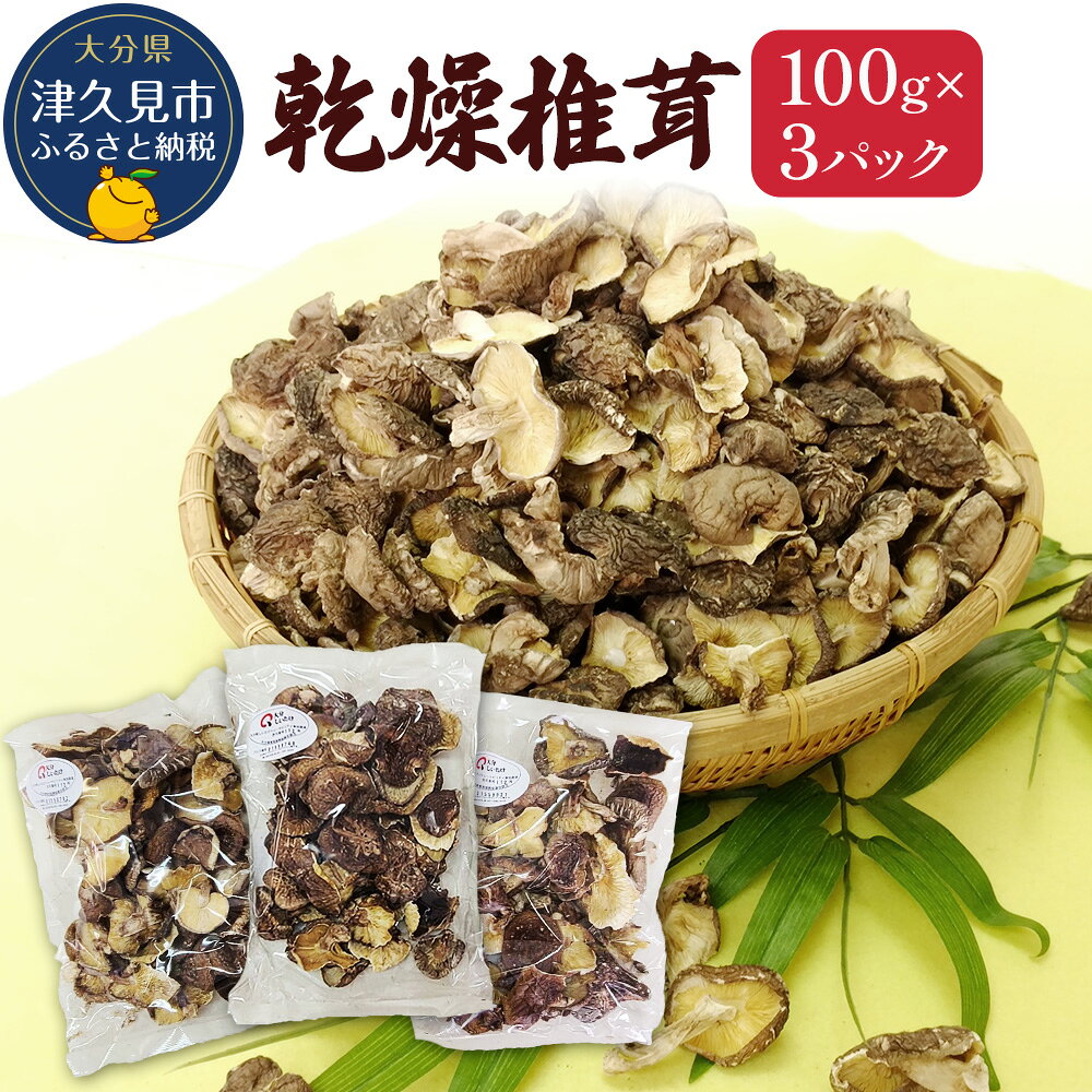 【ふるさと納税】乾燥椎茸 訳あり 椎茸100g×3パック | 乾しいたけ 干し椎茸 干ししいたけ 乾燥しいたけ 干しシイタケ 原木 大分県産 九州産 津久見市 国産 送料無料