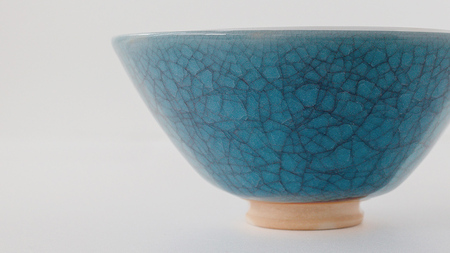 【氷裂貫入青瓷】抹茶茶碗 （小野寺裕司 作）径14.7cm×高さ7.2cm 茶碗 湯飲み 夫婦湯飲み 陶器 陶芸 お茶 食器