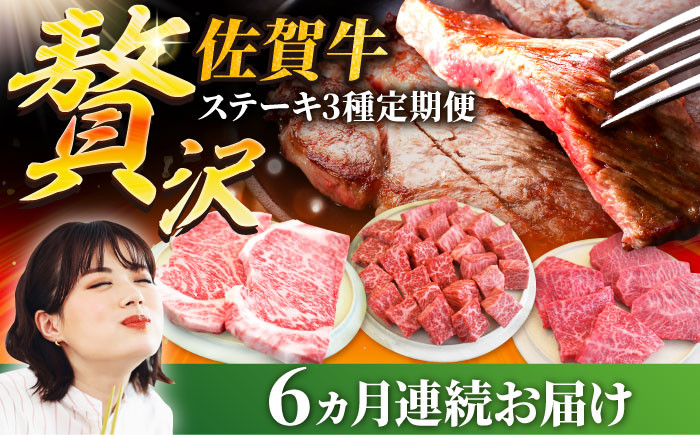 
                  【牧場直送】【6回定期便】佐賀牛 贅沢 ステーキ食べ尽くし【佐賀セントラル牧場】佐賀県産 牛肉 ステーキ サイコロステーキ サーロイン リブロース 赤身 霜降り 冷凍 九州 佐賀県 白石町  白石 [IAH081]
                