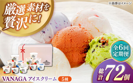 【全6回定期便】VANAGA 5種類のアイスクリーム12個入り アイス [AIBH030]