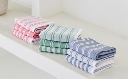 神藤タオル「シマ・フェイスタオル」（ダブル白地/シャドウ）3枚セット