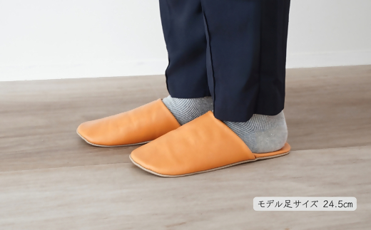 ヌメ革のルームシューズ　M　ベージュ【affordance】[F4572]