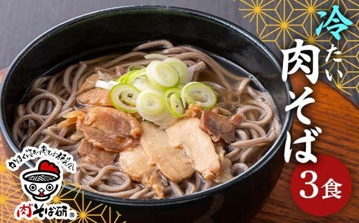 【かほく冷たい肉そば研究会】冷たい肉そば 3食入 親鳥チャーシュー付(国産鶏肉使用) 乾麺 F2Y-6760