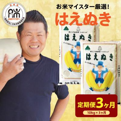ふるさと納税 米沢市 【先行予約】3ヶ月定期便 令和8年産 はえぬき 10kg × 3回 計30kg