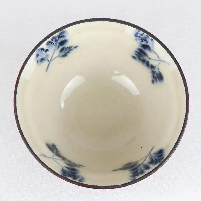 【美濃焼】漆陶 六兵衛茶碗 曙【宗山窯】食器 ご飯茶碗 ボウル 鉢 漆 呉須 染付 工芸品 職人 黒 ブラック 陶器 送料無料 [MBI013]
