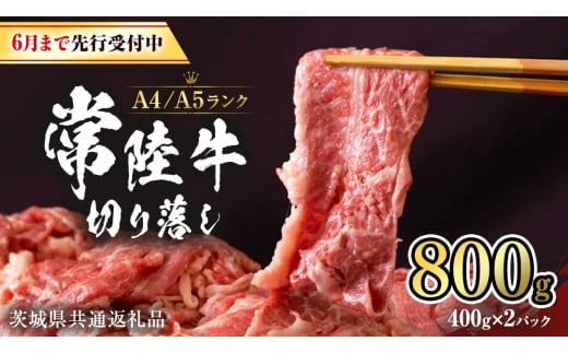 【 2025年8月配送 限定 】 常陸牛 切り落とし 合計 800g ( 400g × 2袋 ) 使いやすい 小分け パック A4 A5 ランク [6月まで先行受付] 茨城県共通返礼品 黒毛和牛 国産黒毛和牛 和牛 国産 牛肉 牛 お肉 肉 ひたち牛  [CD034sa]