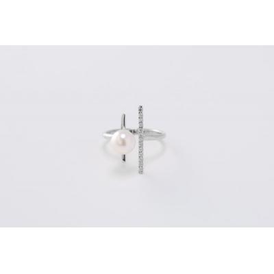 ふるさと納税 甲府市 【プラチナ】7.0-7.5mm アコヤ真珠 フリーサイズリング/No.121 |  | 01