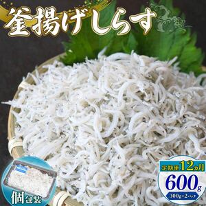 【定期便12回】釜揚げしらす 600g（300g×2パック） 冷凍しらす 魚介 しらす 海鮮 しらす しらす 高評価 しらす 人気 しらす おすすめ
