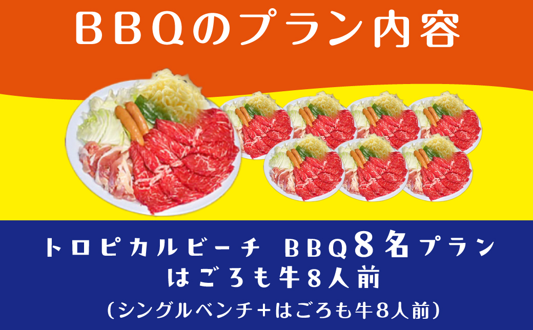 トロピカルビーチ BBQ 8名 プラン ご利用券 はごろも牛セット | はごろもPMパートナーズ | 旅行 沖縄 宜野湾 ぎのわん | 家族 ファミリー バーベキュー 海辺 ビーチ ビーチパーティー 
