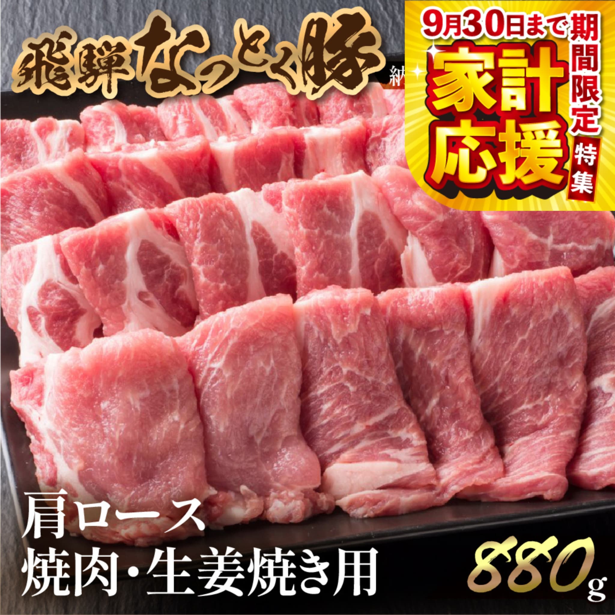 【ふるさと納税】期間限定 【家計応援】ブランド豚 飛騨なっとく豚 肩ロース 880g 焼肉 / 生姜焼き用【冷凍】飛騨納豆喰豚 おすすめ 豚肉 ブランド 肉ギフト 下呂温泉 国産 贈答品 生姜焼き ギフト 焼き肉 なっとくとん 13000円 岐阜県 下呂市