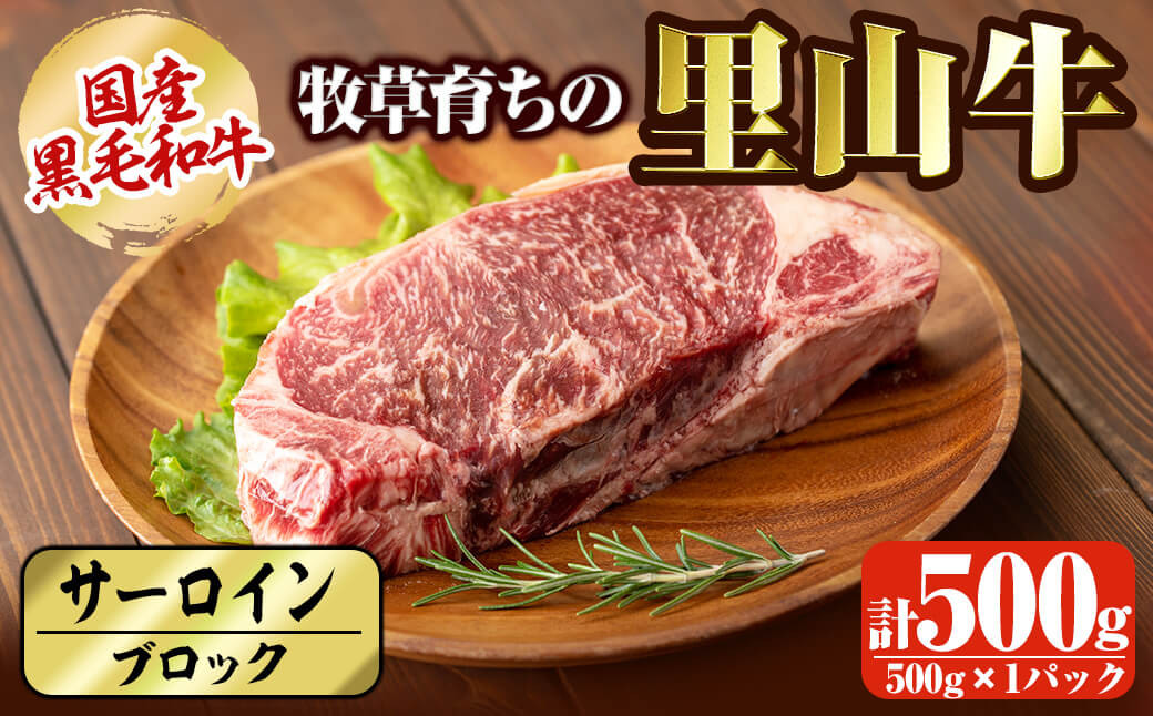 
国産黒毛和牛 牧草育ちの里山牛 サーロインブロック 500g 黒毛和牛 和牛 肉 牛肉 国産 サーロイン ブロック 赤身 ステーキ b1-015
