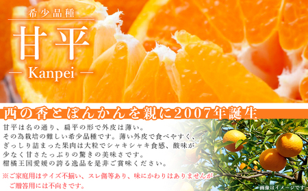 訳あり＜愛媛県西予市産 甘平 ご家庭用 約7kg＞ 果物 フルーツ 柑橘類 みかん 蜜柑 ミカン オレンジ かんぺい カンペイ 期間限定 季節限定 甘い 食べて応援 特産品 宇都宮物産 愛媛県 西予市