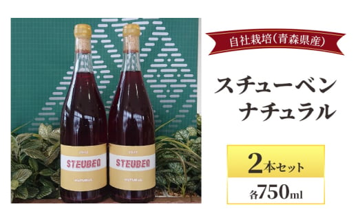 スチューベンナチュラル 750ml×2本セット  お酒 ワイン 赤ワイン 青森県産 スチューベン 無濾過・無添加