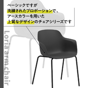 椅子 アダル ロリア アームチェア ブラック 金物脚 P3023-1WK 椅子