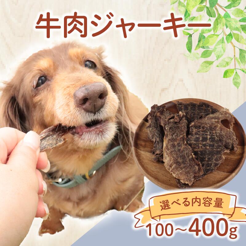 【ふるさと納税】 ドッグフード 牛肉ジャーキー 選べる容量 100g～400g 牛肉 牛 ドックフード ジャーキー ペット おやつ ペット用品 犬用 無添加 無着色 国内製造 安心 安全 自然食品 ケーティーコモディティ KT 新潟県 新発田市 KT044P