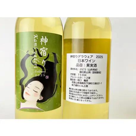 紀乃國わいん工房 神宿り デラウェア 2025 750ml