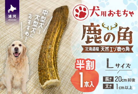 犬用「鹿の角(半割り)」Ｌサイズ×1本[53-1352]