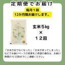 【ふるさと納税】【12回定期便】玄米 5kg 令和6年産 あきたこまち 岡山 あわくら源流米 K-bb-DDCA