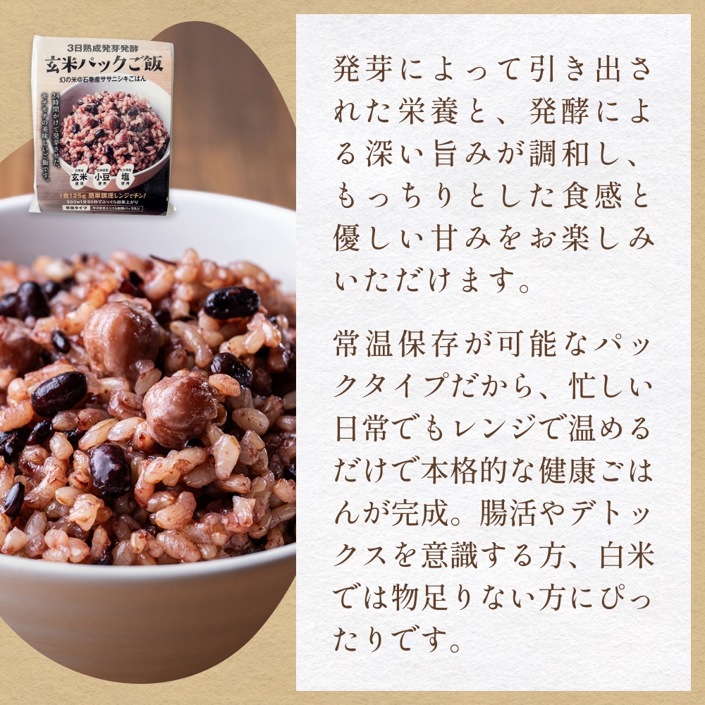 【常温】3日熟成発芽発酵玄米ご飯パック 18食 幻の米@石巻産ササニシキごはん