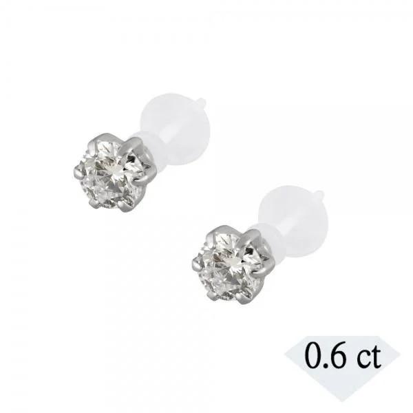 【京セラ】クレサンベール〈天然ダイヤモンド〉セラミックピアス【合計0.6ct/スタッド/PT900/セラミック/WEPD1113】 261009_B-EU32
